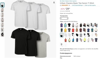 6-pack Urban Classics basic T-shirts voor €29,99