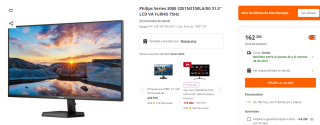Monitor Philips Series 3000 32E1N3100LA/00 31.5" LCD VA FullHD 75Hz por 162,28€