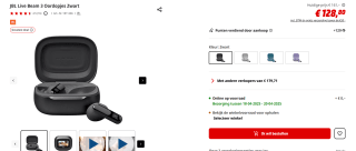 JBL Live Beam 3 Oordopjes Zwart voor €128,80 bij de Mediamarkt