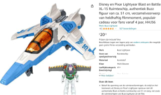 Pixar Lightyear Lightyear Blast & Battle Xl-15 Ruimteschip voor €20,52 bij Amazon