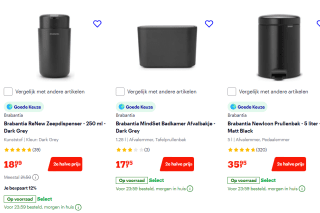 2de halve prijs op geselecteerde Brabantia Badkamer Accessoires bij Bol.com