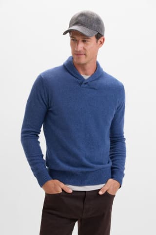 Jersey de lana lambswool de cuello abierto con botón Cortfiel para Hombre por 15.99€