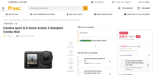 Caméra sport DJI Osmo Action 4 Standard à 229€