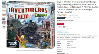 Juego Mesa ¡Aventureros al Tren! Europa Juego de Mesa por 28,59€