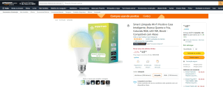 Lâmpada Smart da Positivo com RGB - R$ 43,90