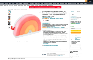 Juguete Fisher Price Arcoíris calmante con luces cálidas y sonidos relajantes por solo 17,50€