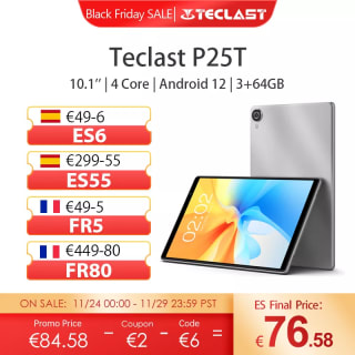 Black 2022 Tablet Teclast P25T 3GB 64GB por 76,58€