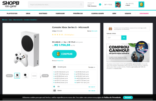 Console da Microsoft, modelo Xbox Series S - R$ 1.756,58