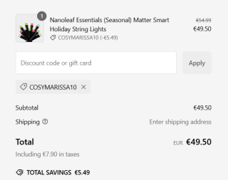 Nanoleaf Essentials Matter Smart String Holiday Lights 300 LEDS - 25 Meter voor €49,50 dmv code bij Nanoleaf