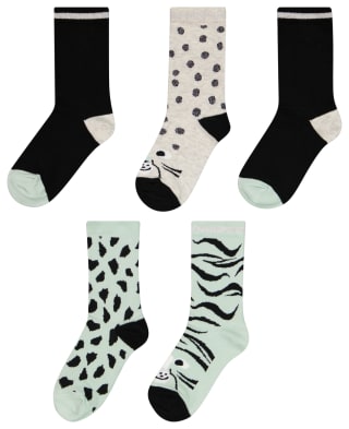 5 paar Kindersokken cheetah voor €4 bij de Hema