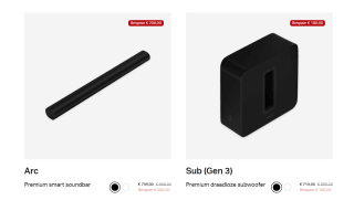 Tot 20% korting op diverse artikelen bij Sonos
