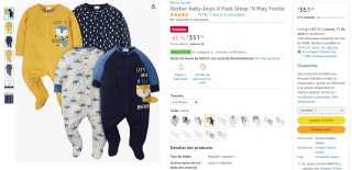 Gerber Baby-Boys 4 Pack Sleep Talla 3 a 6 meses por $351 en Amazon
