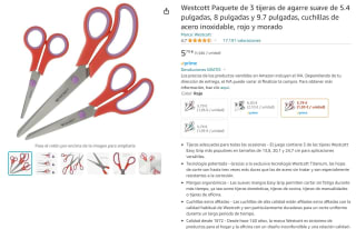 Recopilaqación pack 3 tijeras de agarre suave por 5,79€