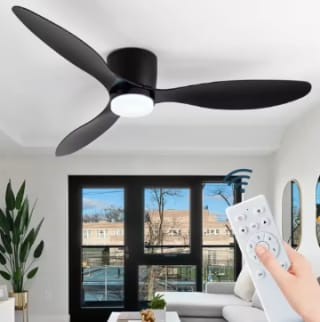 IRALAN Ventilador techo con luz de 6 velocidades, motor CC reversible por 38,57€