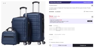 Juego de 3 Maletas ABS Semirigidas con Candado y 4 Ruedas por 54.82€ (Cuenta Nueva 42.82€)