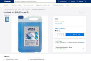 Limpia parabrisas NORAUTO 5L 2° unidad con 50% Descuento