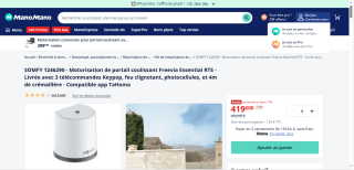 Motorisation pour portail coulissant Somfy Freevia Essential RTS - 3 télécommandes, 4m crémaillère à 419€