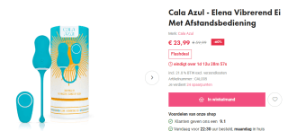 Cala Azul - Elena Vibrerend Ei Met Afstandsbediening voor €23,99 bij EasyToys