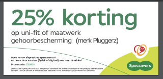25% korting op gehoorbescherming van Pluggerz