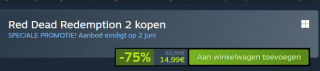 Red Dead Redemption 2 voor €14,99 via Steam