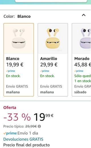 Black Shark Auriculares con Bluetooth Kawaii por 19,99€.