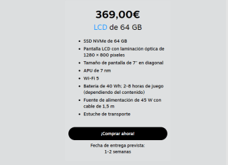 Steam Deck LCD 64GB por 369€ y el de 512GB por 469€