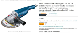 Bosch Professional GWS 22-230 J Haakse slijper 2200W voor €122,48 bij Amazon
