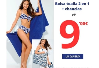 2 en 1 toalla bolsa + chanclas dedo por 9€