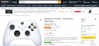 Manette sans fil Xbox - Robot Blanc à 37,18€