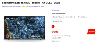 Sony Bravia XR-55A80L - 55 inch - 4K OLED - 2023 voor €999 bij Bol