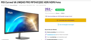 MSI PRO MP341CQDE - Monitor voor €252 bij Dectdirect