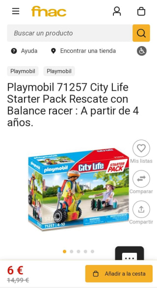 Playmobil Rescate con balance racer por 6€.