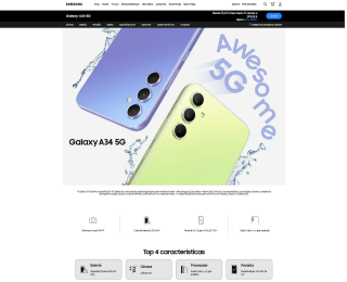 Smartphone SAMSUNG Galaxy A34 5G 128GB 6GB RAM por 269€