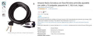 Amazon Basics Cerradura con llave Bicicleta antirrobo por 6,46€