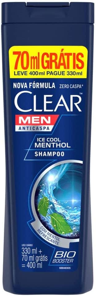 Shampoo Anticaspa Clear Men Ice Cool Menthol de 400ml - R$ 25,99