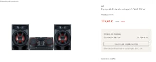 Equipo Hi-Fi de alto voltaje LG CK43 300 W por 107.40€