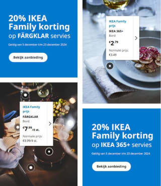20% IKEA Family korting op FÄRGKLAR en IKEA 365+ servies