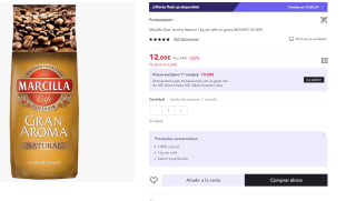 Marca Marcilla, Café Natural En Grano 1 kg por 7,86€