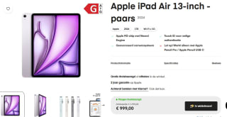 Apple iPad Air 13" (M2): Liquid Retina-display, 1 TB, Landscape 12‑MP camera voor €999 bij Amac