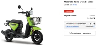 Motoneta Italika D125 LT Verde por $12,647