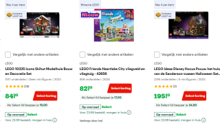 Tot €55 select-korting op geselecteerde exclusieve Lego sets bij Bol
