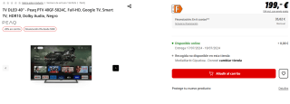 TV DLED 40" - Peaq PTV 40GF-5024C, Full-HD, Google TV, Smart TV, HDR10, Dolby Audio por 159.2€
