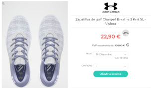 Zapatillas de golf para Mujer Under Armour Charged Breathe 2 Knit SL por 22.9€
