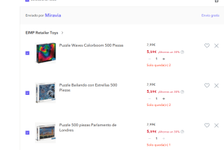 Recopilación de puzzles de 500 piezas por 5,59€ cada uno, marca Clementoni