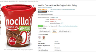 Pack x3 Nocilla Crema Untable Original 0% 340g por 6.78€