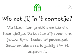Stuur een gratis kaartje incl. postzegel twv € 5,25 voor KPN klanten