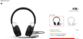 Beats EP koptelefoon (Zwart) voor €33 bij Media Markt