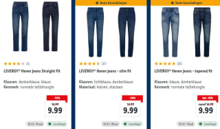 Diverse Esmara & LIVERGY dames en heren jeans voor €9,99 in de Lidl Webshop