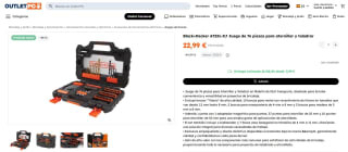 Black+Decker A7231-XJ Juego de 76 piezas para atornillar y taladrar por 22,99€