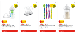 1+1 gratis op baby accessoires bij Kruidvat